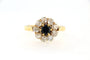 Bague 52 Bague marguerite en or jaune 18 carats, saphir et diamants 58 Facettes 4172l