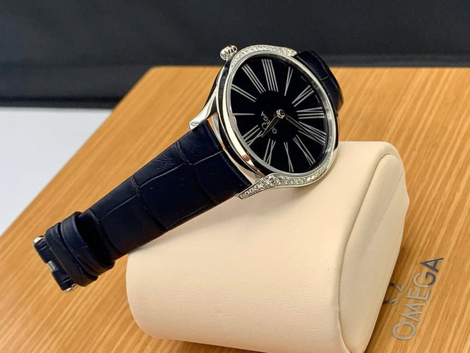 Montre Omega De Ville Trésor - Montre 36 mm en acier et cuir 58 Facettes