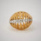 Bague 58 Bague coquillage en or jaune 18k, platine et diamants 58 Facettes LOT 3804
