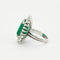 Bague 53 Bague marguerite en or blanc 18k et émeraude 13ct 58 Facettes 1972