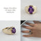 Bague 52 Bague chevalière vintage en or jaune 14k et améthyste 58 Facettes LOT 3279