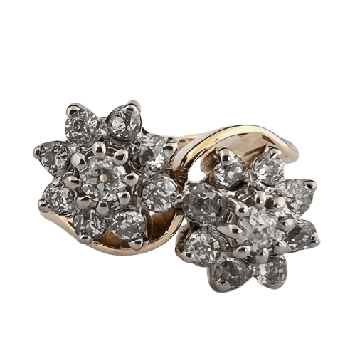 Bague 55 Bague Toi & Moi en or jaune 18k et diamants 58 Facettes LOT P1036
