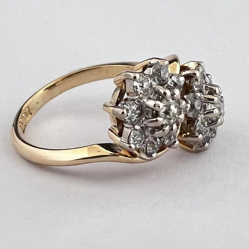 Bague 55 Bague Toi & Moi en or jaune 18k et diamants 58 Facettes LOT P1036
