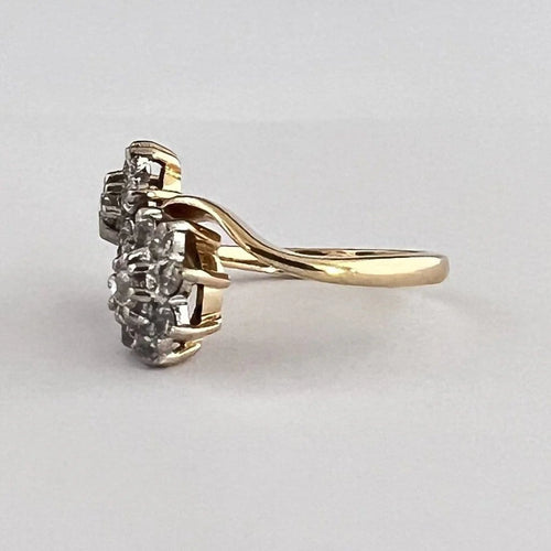 Bague 55 Bague Toi & Moi en or jaune 18k et diamants 58 Facettes LOT P1036