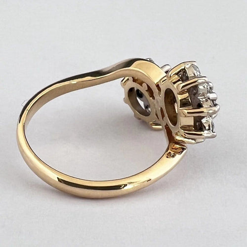 Bague 55 Bague Toi & Moi en or jaune 18k et diamants 58 Facettes LOT P1036