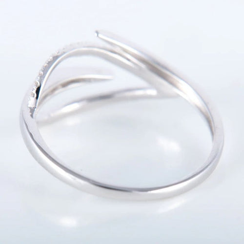 Bague 55 Bague feuille en or blanc 18K et diamants 58 Facettes