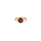 Bague 52 Bague en or jaune 18K avec rubis et diamants 58 Facettes