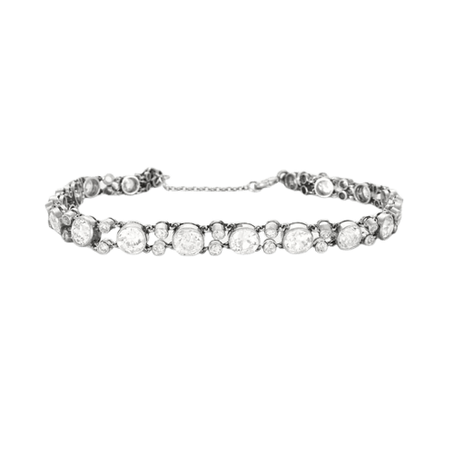 Bracelet Bracelet ligne en platine et diamants taille ancienne 58 Facettes