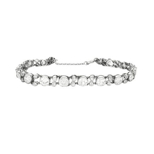 Bracelet Bracelet ligne en platine et diamants taille ancienne 58 Facettes