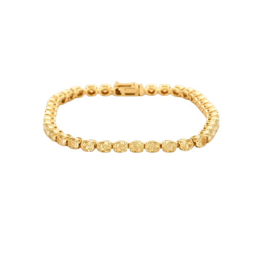 Bracelet Bracelet tennis en or jaune 18K et diamants Fancy Yellow 58 Facettes