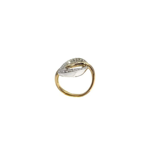 Bague 54 Talento - Bague en or jaune et or blanc 750 pavée de diamants 58 Facettes 313451
