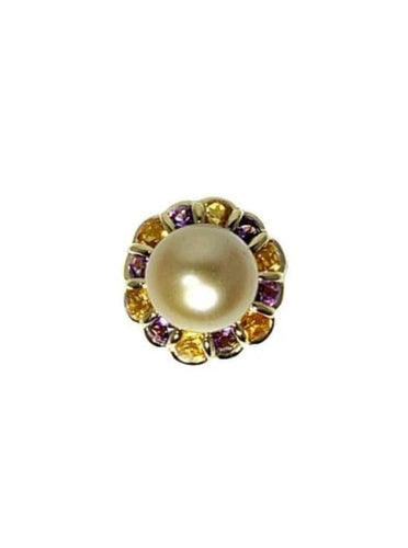 Bague 53 Bague perle gold des Mers du Sud en or jaune et pierres 58 Facettes 51960006