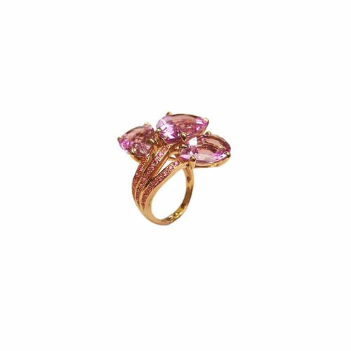 Bague 53 Bague en or rose 750 avec améthystes et saphirs roses 58 Facettes 41750056