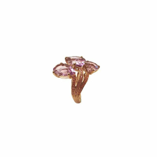 Bague 53 Bague en or rose 750 avec améthystes et saphirs roses 58 Facettes 41750056