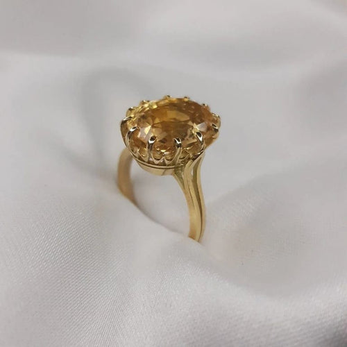 Bague 52 Solitaire - Bague en or jaune 18K au saphir jaune 58 Facettes
