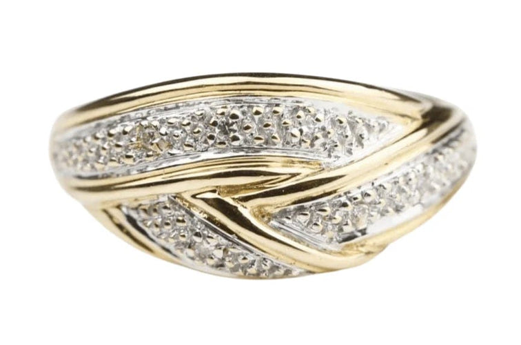 Bague 53 Bague en or bicolore 18 carats sertie de diamants 58 Facettes