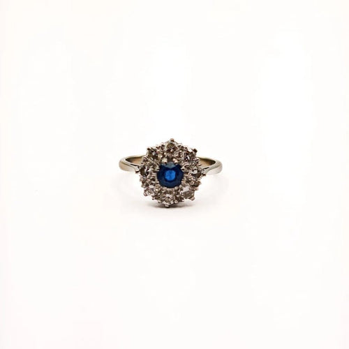 Bague 56 Bague en platine avec saphir et diamants taille brillant 58 Facettes 21026645