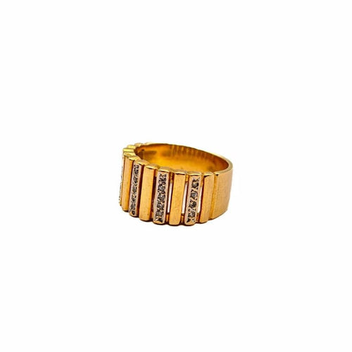 Bague 54 Bague vintage en or blanc et jaune 18 carats sertie de diamants 58 Facettes 21007408