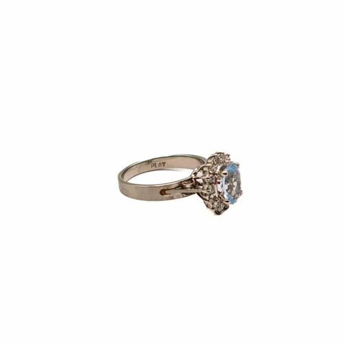 Bague 52 Bague en platine avec spinelle ovale 1,5 ct et diamants 58 Facettes 21000683