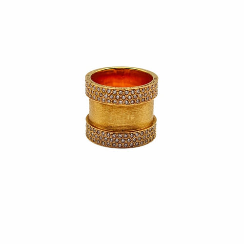Bague 53.5 Bague en or jaune 18 carats et diamants 58 Facettes 21021022