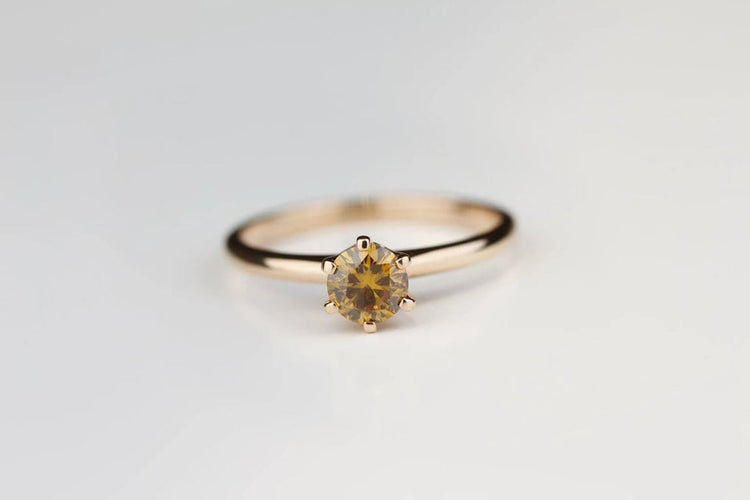 Bague 53 Solitaire - Bague 6 griffes en or rose 18K et diamant 58 Facettes