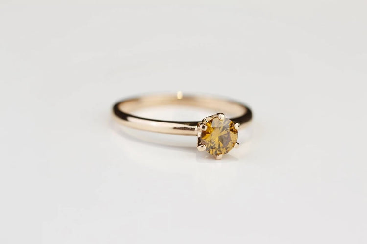 Bague 53 Solitaire - Bague 6 griffes en or rose 18K et diamant 58 Facettes