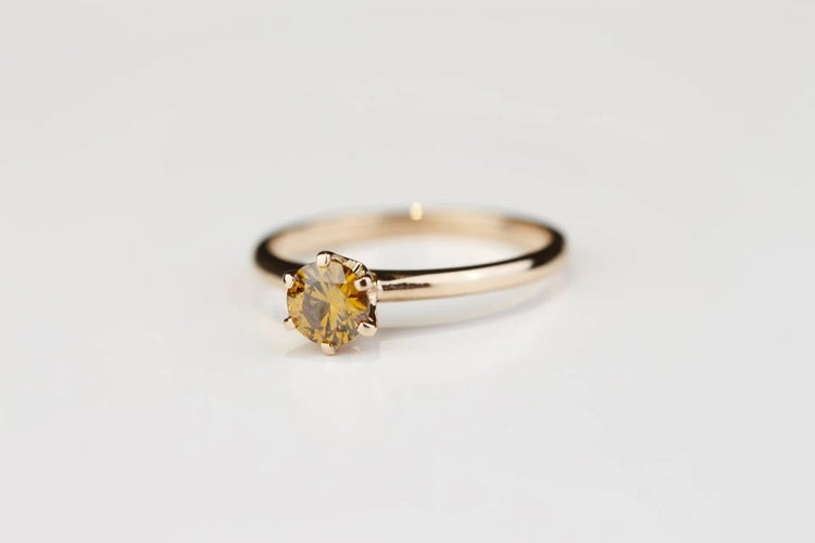 Bague 53 Solitaire - Bague 6 griffes en or rose 18K et diamant 58 Facettes