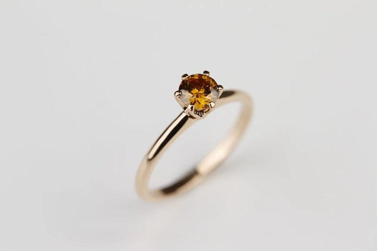 Bague 53 Solitaire - Bague 6 griffes en or rose 18K et diamant 58 Facettes