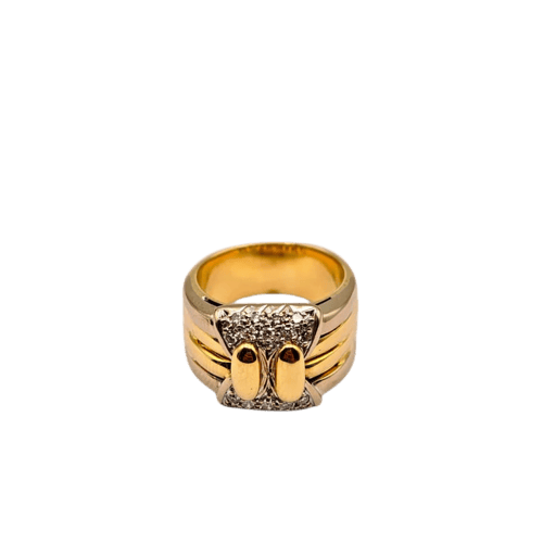 Bague 54 Bague en or jaune 18 carats sertie de diamants 58 Facettes 21019869