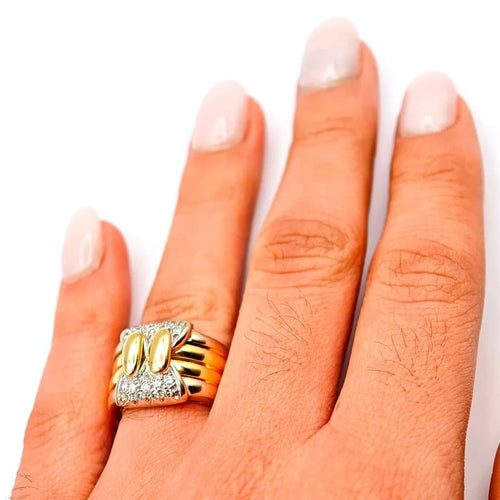 Bague 54 Bague en or jaune 18 carats sertie de diamants 58 Facettes 21019869