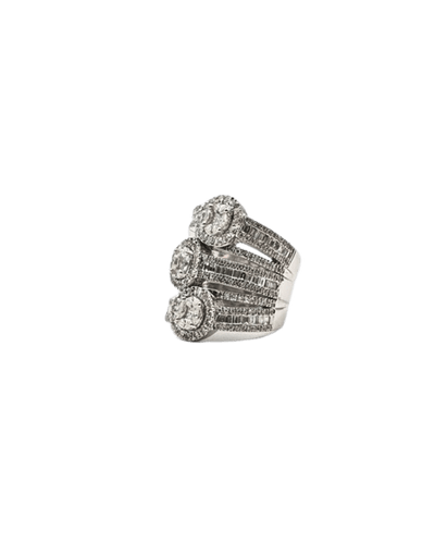 Bague Bague cocktail en or blanc 18 carats et diamants 4,50 ct 58 Facettes 21019142