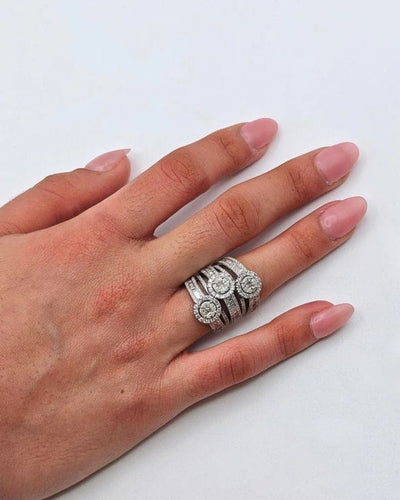 Bague Bague cocktail en or blanc 18 carats et diamants 4,50 ct 58 Facettes 21019142