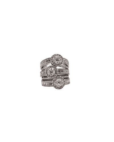Bague Bague cocktail en or blanc 18 carats et diamants 4,50 ct 58 Facettes 21019142