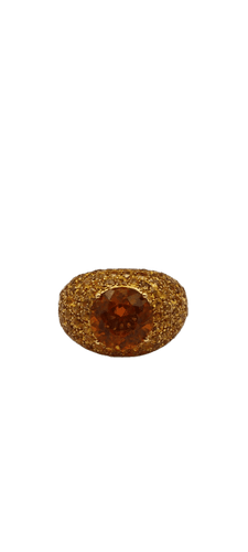 Bague Bague citrine, saphirs et diamants en or jaune 18 carats 58 Facettes 21025983