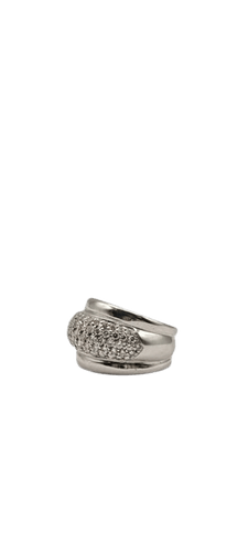 Bague Bague pavée de diamants taille brillant en or blanc 18 carats 58 Facettes 21010088