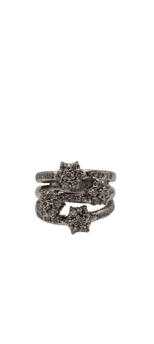 Bague Bague motif floral en or blanc 18 carats et diamants 58 Facettes 21017308