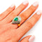 Bague 59 Bague bicolore en or jaune et or blanc 18 carats, diamants et émeraude 58 Facettes 21022081