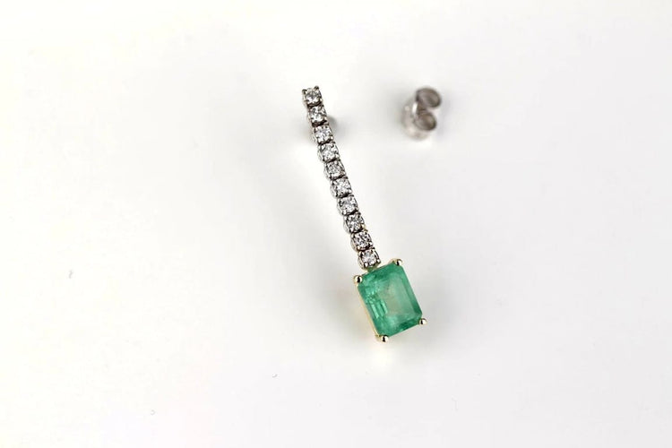 Boucles d'oreilles Boucles d’oreilles en or bicolore 18K avec émeraudes et diamants 58 Facettes