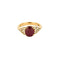 Bague 55 Bague en or jaune 18K sertie d’un rubis et diamants 58 Facettes