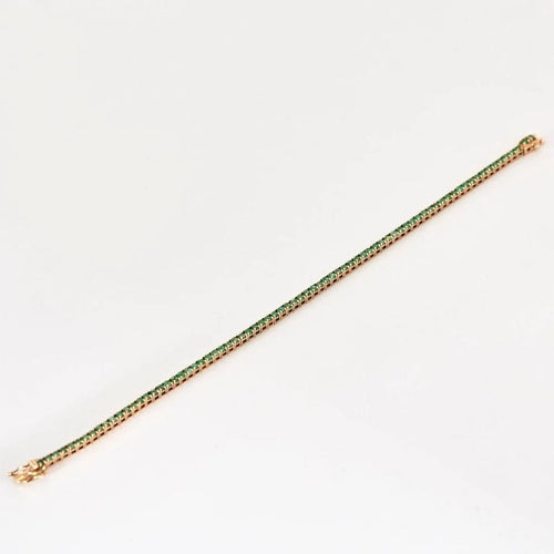 Bracelet Bracelet rivière en or rose 18K serti d’émeraudes 58 Facettes