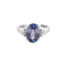 Bague 56 Bague en or blanc 18K avec tanzanite et diamants 58 Facettes