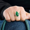 Bague 56 Bague en or blanc 18K sertie de jade et diamants 58 Facettes