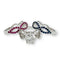 Bague 54 Trio d'Infinité - Bague interchangeable en or blanc avec diamants, rubis et saphirs 58 Facettes