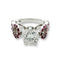 Bague 54 Trio d'Infinité - Bague interchangeable en or blanc avec diamants, rubis et saphirs 58 Facettes