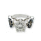 Bague 54 Trio d'Infinité - Bague interchangeable en or blanc avec diamants, rubis et saphirs 58 Facettes