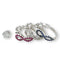 Bague 54 Trio d'Infinité - Bague interchangeable en or blanc avec diamants, rubis et saphirs 58 Facettes