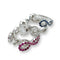 Bague 54 Trio d'Infinité - Bague interchangeable en or blanc avec diamants, rubis et saphirs 58 Facettes
