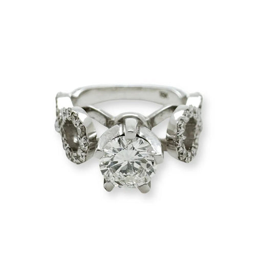 Bague 54 Trio d'Infinité - Bague interchangeable en or blanc avec diamants, rubis et saphirs 58 Facettes