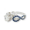 Bague 54 Trio d'Infinité - Bague interchangeable en or blanc avec diamants, rubis et saphirs 58 Facettes