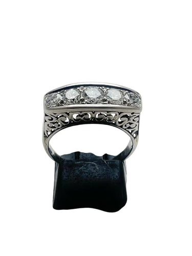 Bague 56 Bague en platine sertie de cinq diamants 1,3 ct 58 Facettes